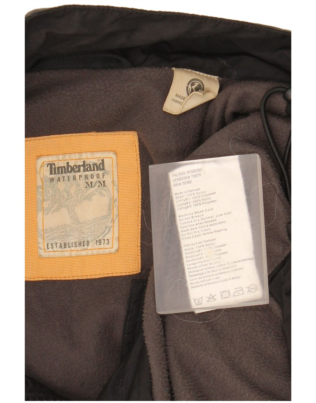 Timberland Mens Windbreaker Jacket UK 38 Medium Black Nylon