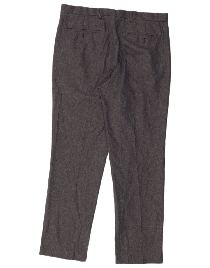 Męskie proste spodnie chino Marks & Spencer W36 L30 Szary poliester