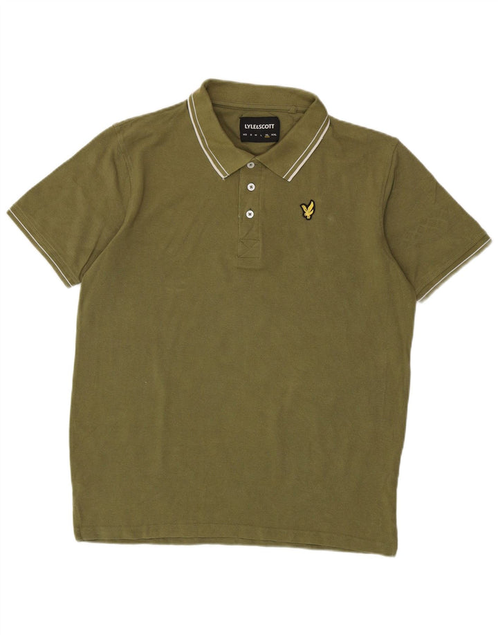 Lyle & Scott Mens Polo Shirt XL Khaki Cotton