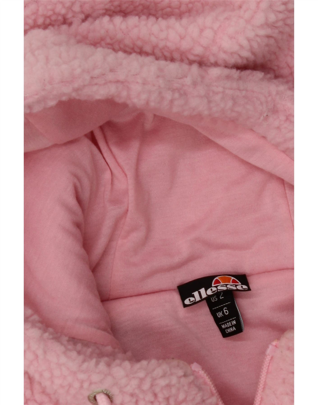 ELLESSE Womens Hooded Fleece Jacket UK 6 XS Pink Polyester Vintage Ellesse and Second-Hand Ellesse from Messina Hembry 