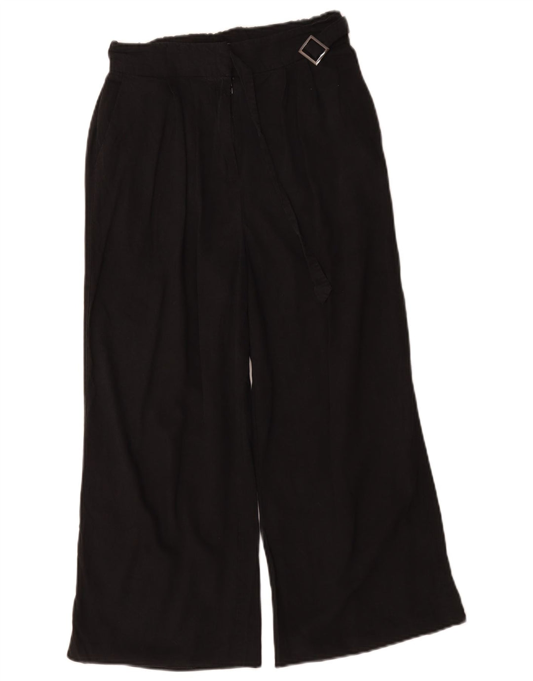 Oasis Womens Wide Leg Cropped Trousers W26 L21 Black