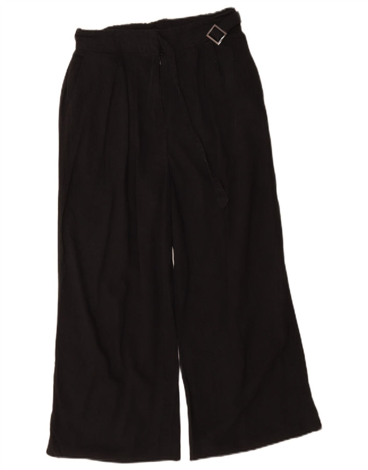 Oasis Womens Wide Leg Cropped Trousers W26 L21 Black