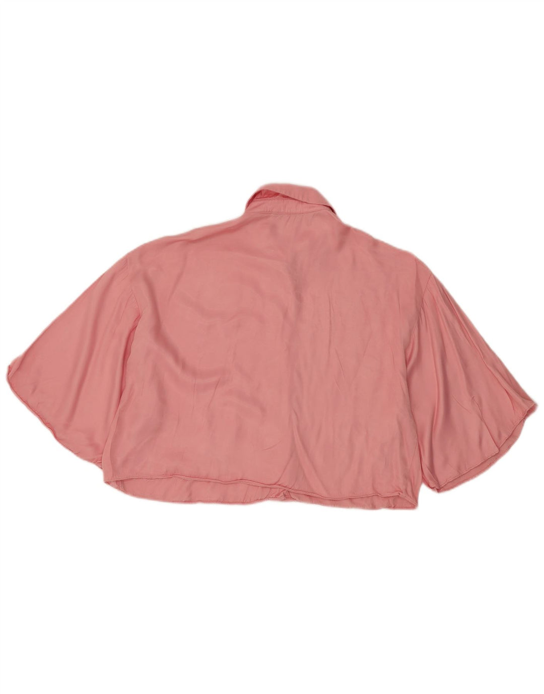 ZARA Womens Crop Batwing Shirt Blouse UK 14 Medium Pink Viscose