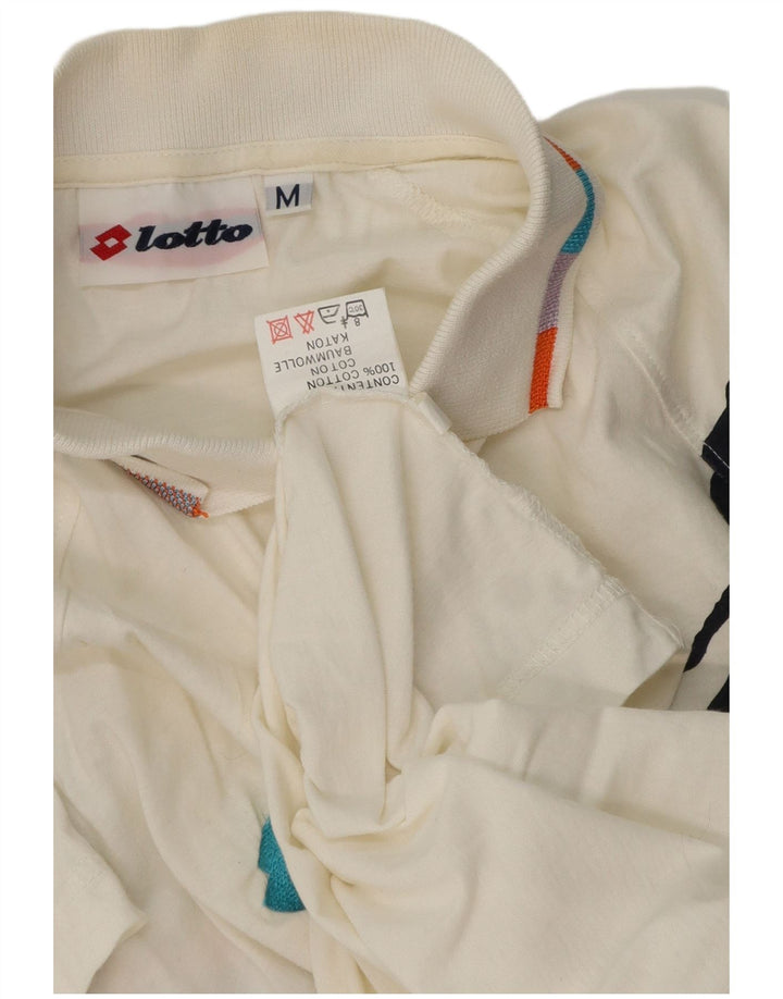 Lotto Herre grafisk poloshirt Medium hvid bomuld