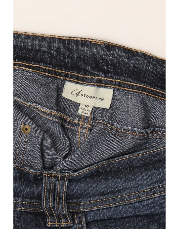 Marks & Spencer Womens Bootcut Jeans UK 16 Large W36 L30 Navy Blue