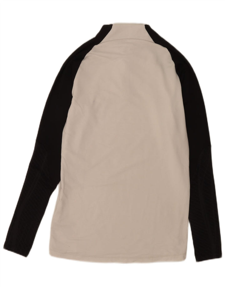 Nike Dri Fit Zip Neck Slim Pull Survêtement Haut Petit Blanc