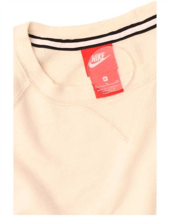 Nike Mens Sweatshirt Jumper XL Off White Cotton
