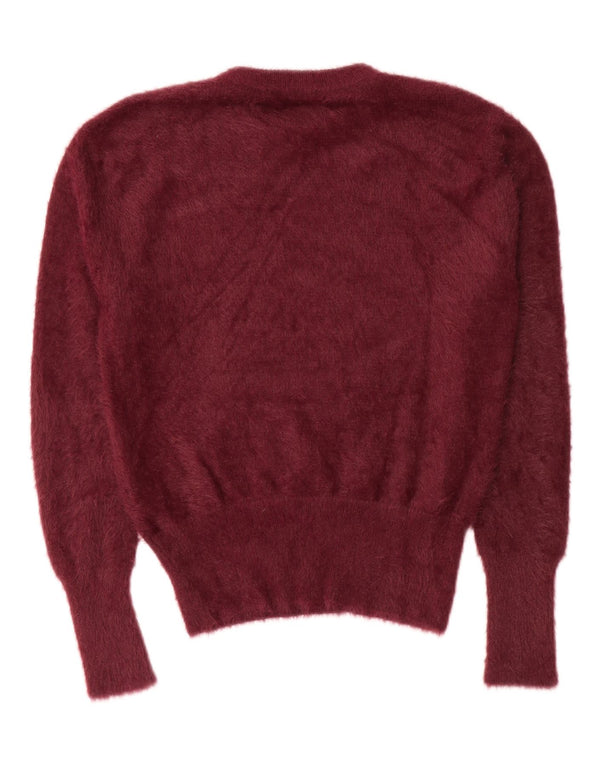 Zara Dame Jumper Sweater UK 14 Medium Burgundy Nylon