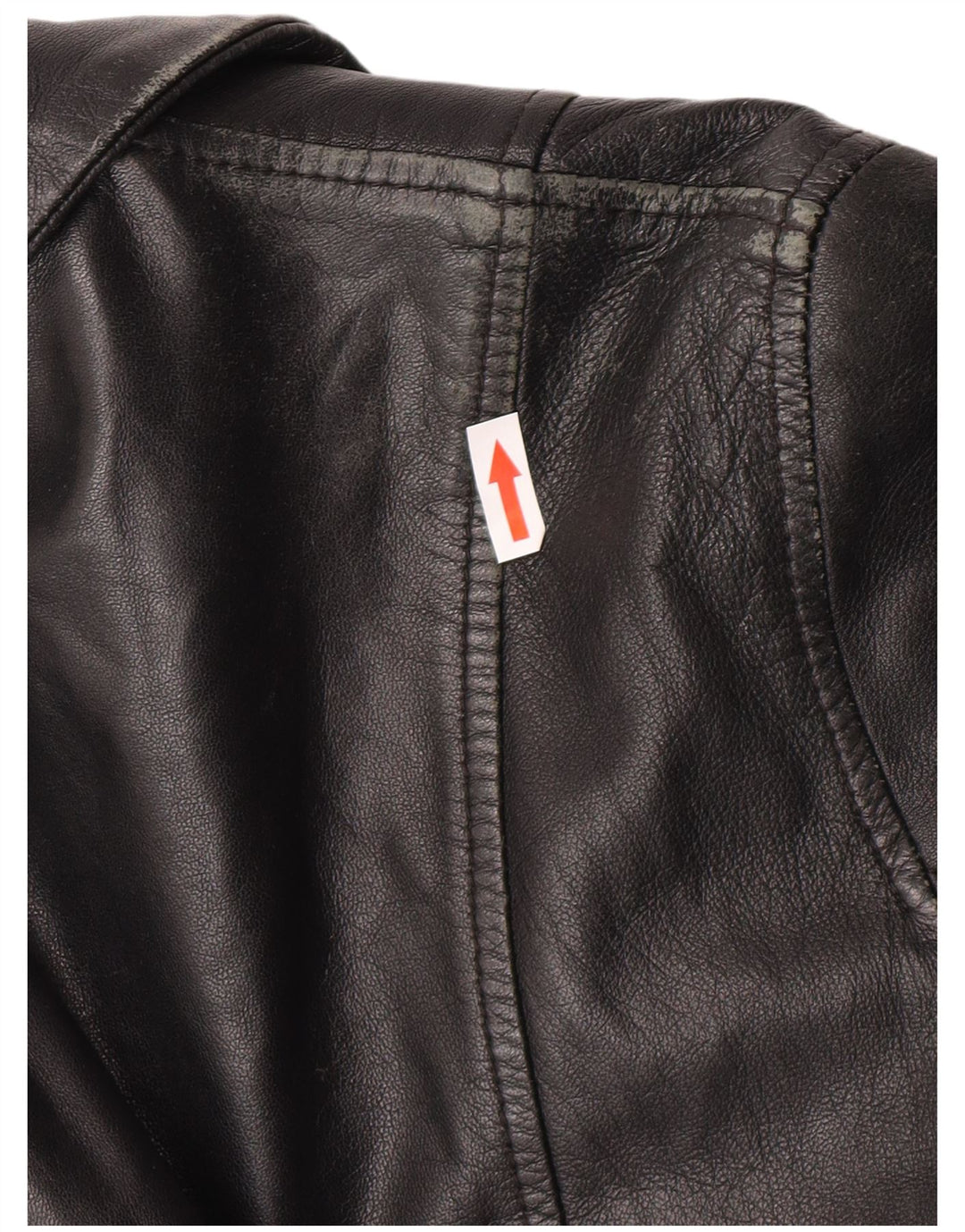 Palton din piele vintage pentru femei UK 12 Medium Black