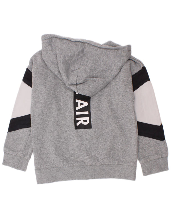 Nike Pull à capuche zippé graphique pour garçon 6-7 ans XS Gris Colorblock Coton