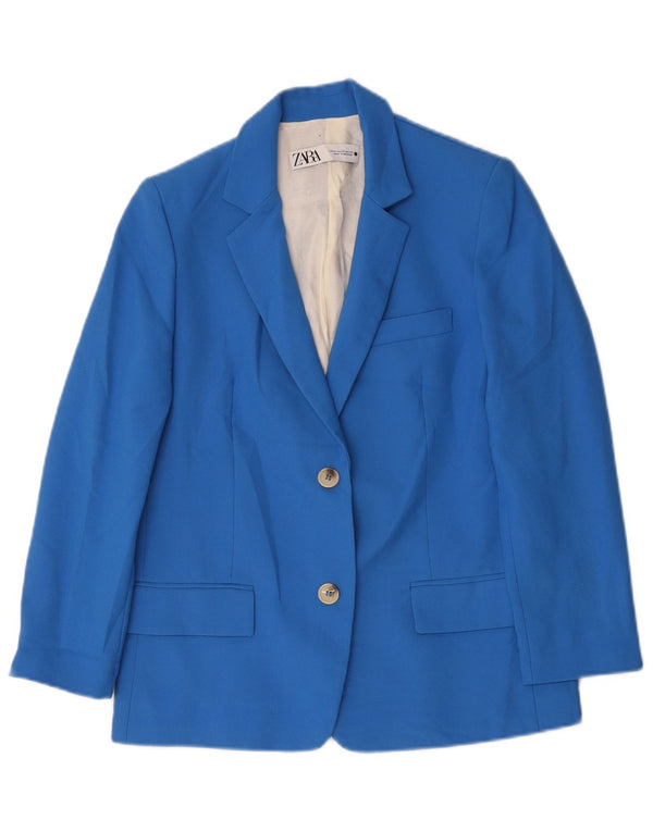 Zara Veste blazer surdimensionnée à 2 boutons pour femme UK 6 XS Bleu