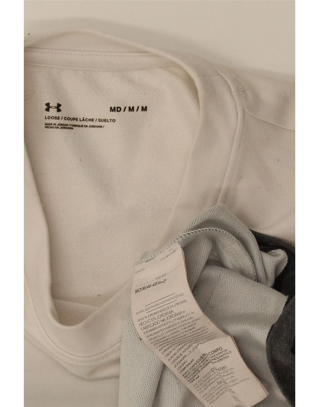 Under Armour Herre Top Langærmet Medium Off White Colourblock Polyester