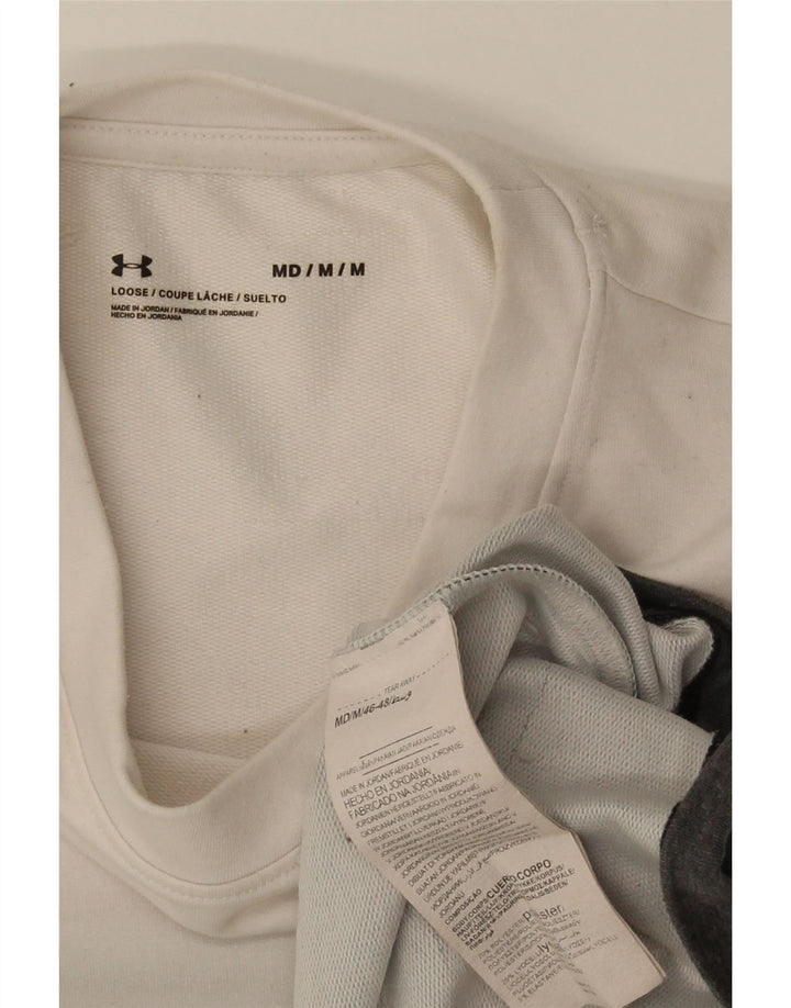 Under Armour Herre Top Langærmet Medium Off White Colourblock Polyester