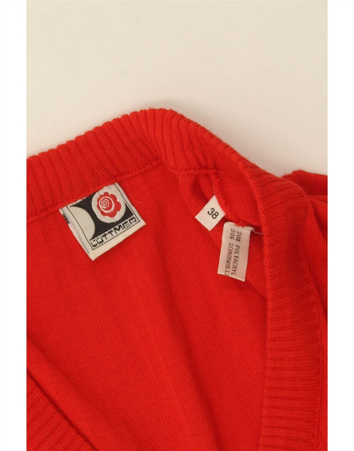 Vintage Womens Cardigan Sweater EU 38 Medium Red Polyacrylic