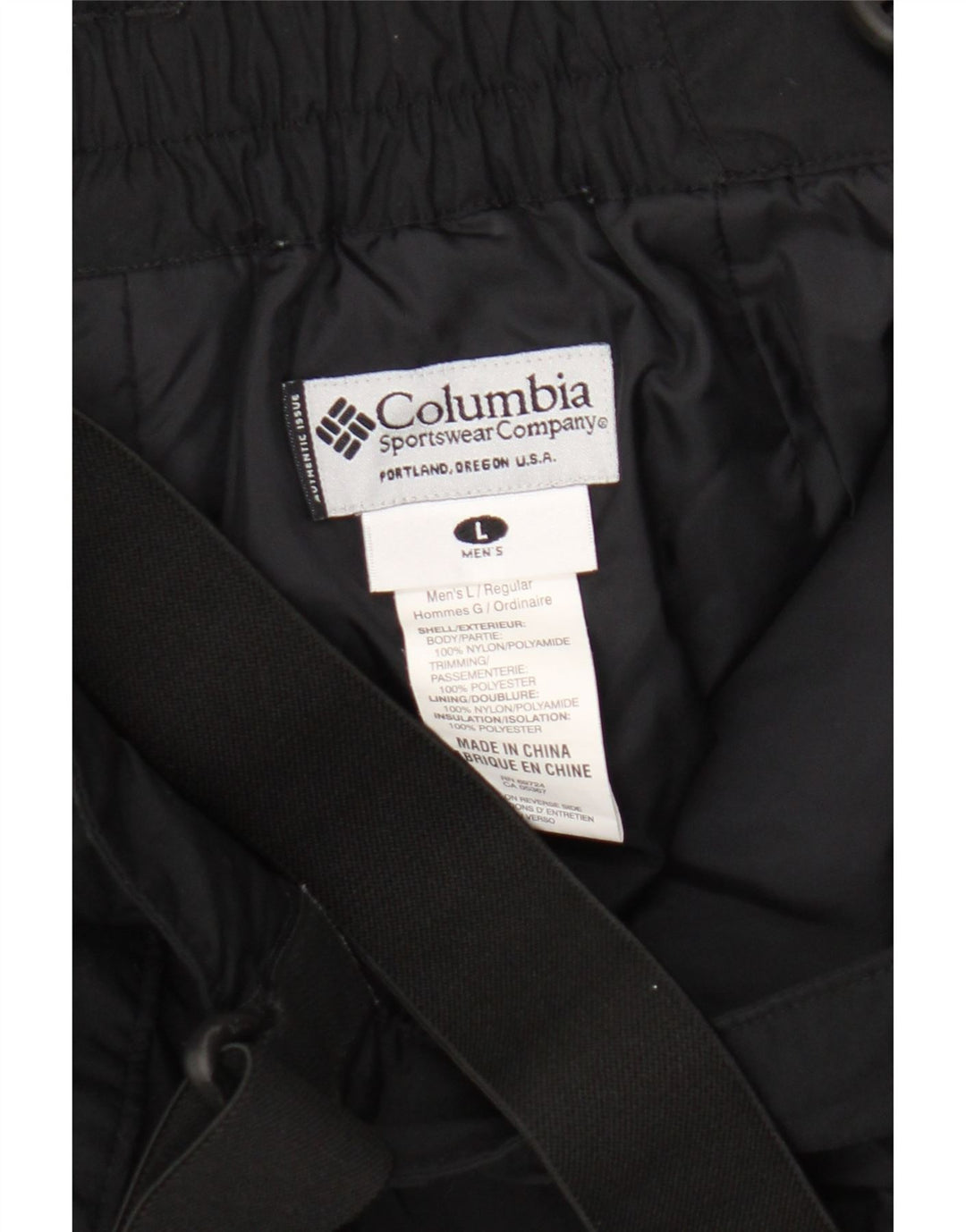 Columbia Mens Dungarees Ski Trousers Large  Black Nylon