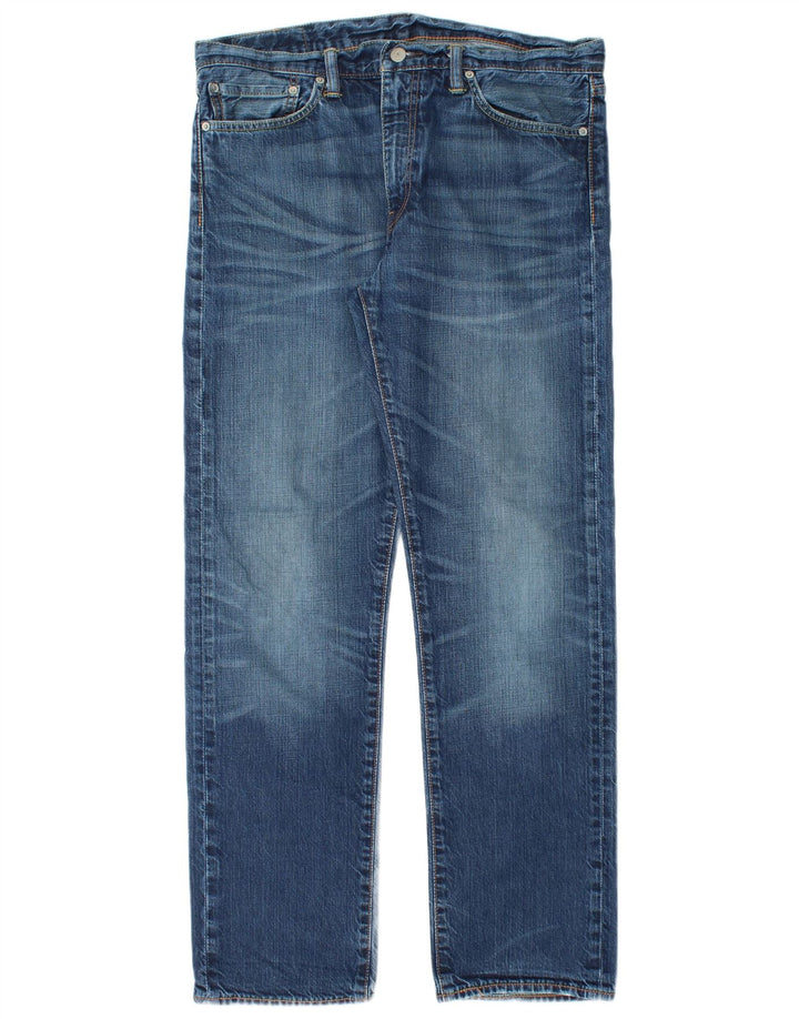 Levi's Mens 504 Straight Jeans W34 L32 Blue Cotton