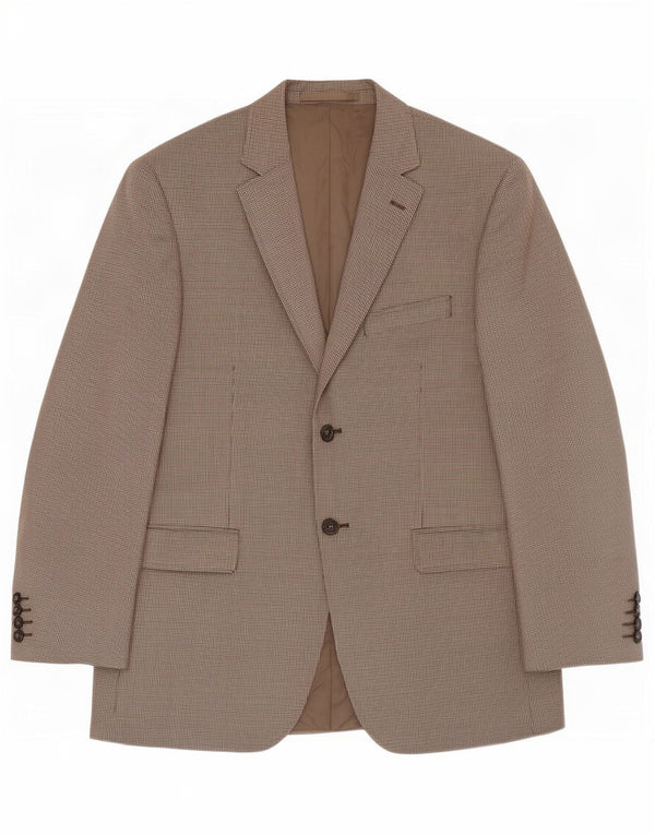 Marks & Spencer Herre 2-knaps blazerjakke UK 38 Medium Beige Houndstooth