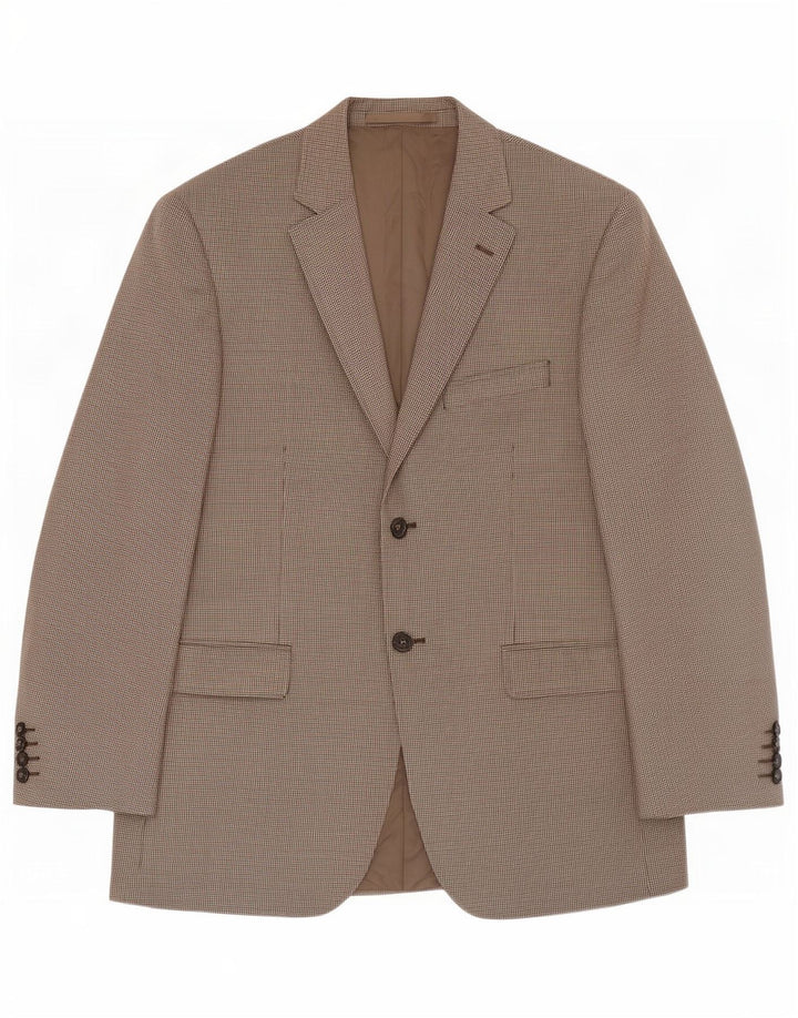 Marks & Spencer Ανδρικό σακάκι 2 κουμπιών UK 38 Medium Beige Houndstooth