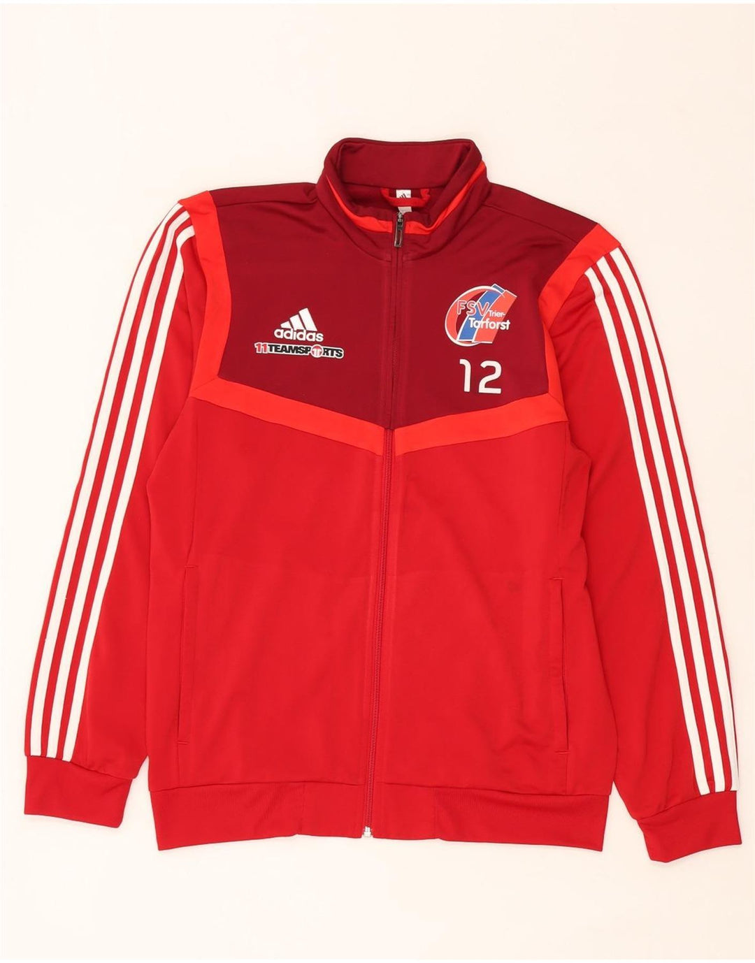 Adidas Herre FSV Trier-Tarforst Grafisk træningsdragt Topjakke Medium Rød
