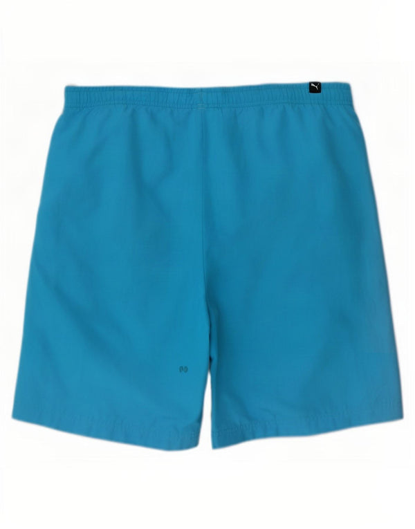 Puma Mens Graphic Swimming Shorts Medium Blue Polyester