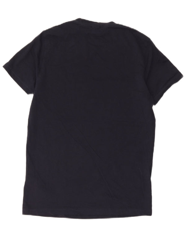 Diesel Mens Graphic T-Shirt Top Medium Navy Blue Cotton