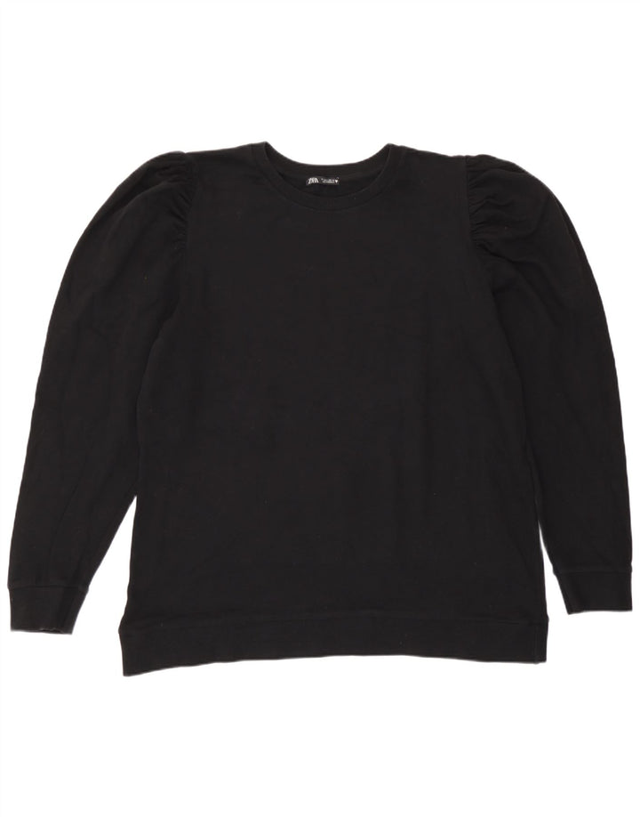 Zara Damen Sweatshirt Pullover UK 16 Large Schwarz