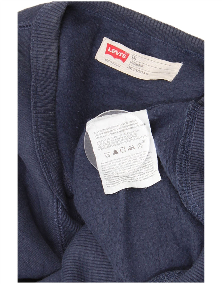 LEVI'S Mens Standard Fit Sweatshirt Jumper 2XL Navy Blue Cotton
