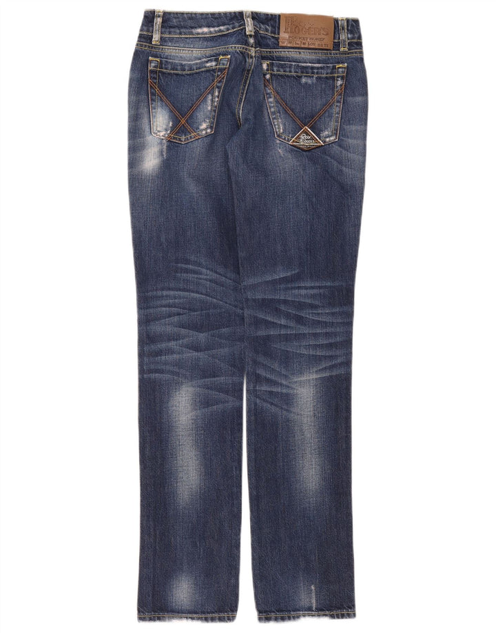 Roy Rogers Womens Distressed Straight Jeans W26 L32 Blue Cotton