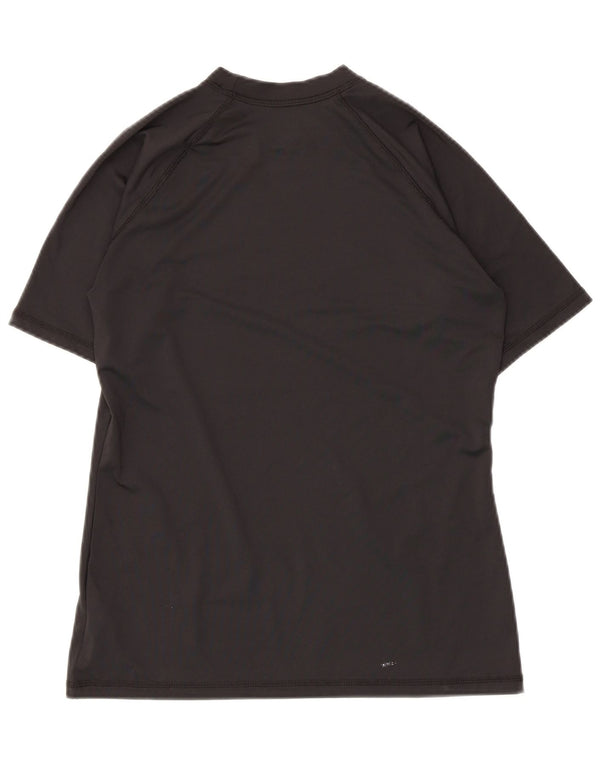 Nike Womens Dri Fit Graphic T-Shirt Top UK 12 Medium Black Polyester