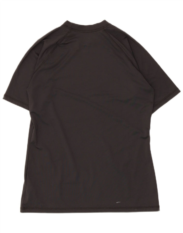 Nike Womens Dri Fit Graphic T-Shirt Top UK 12 Medium Black Polyester