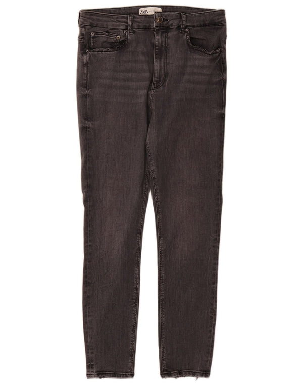 Zara Dame Højtalje Skinny Jeans EU 42 Large W32 L27 Grå
