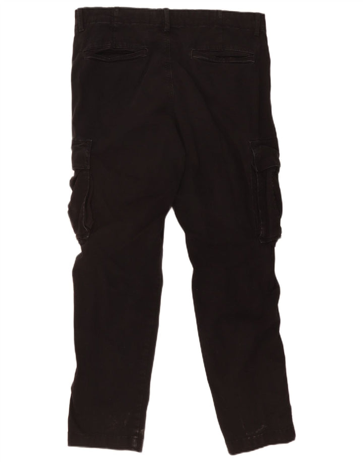 ZARA Mens Straight Cargo Trousers EU 42 Large W32 L29 Black