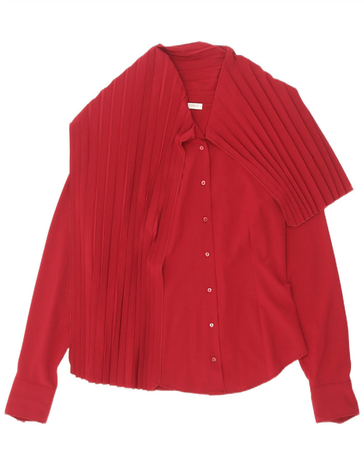 Naracamicie Womens Shirt Blouse UK 14 Medium Red Polyester