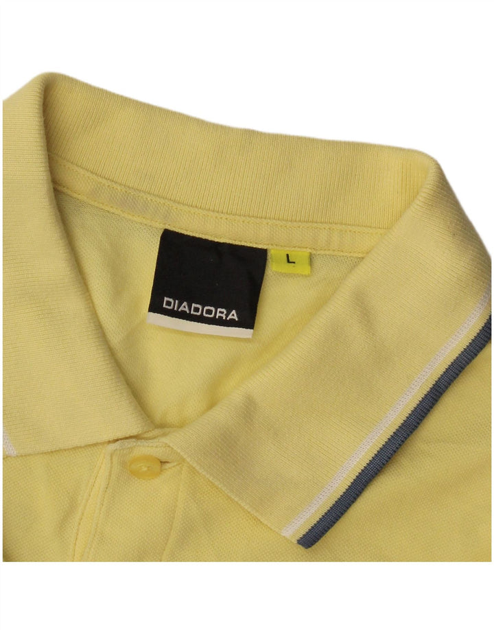 Diadora Mens Polo Shirt Large Yellow