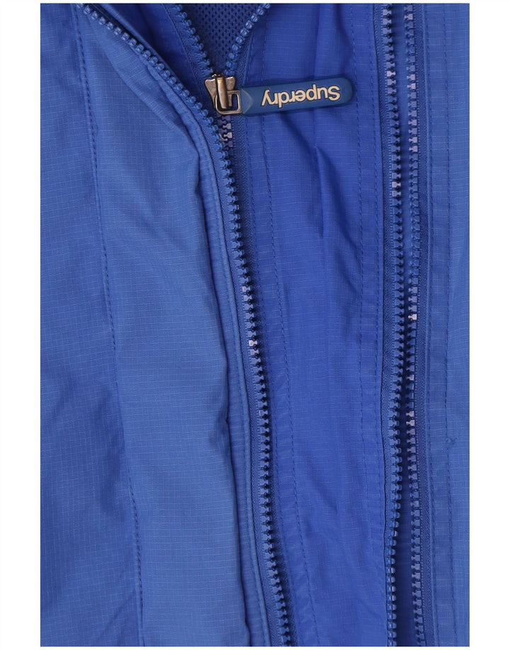 Superdry Mens Rain Jacket UK 44 2XL Blue Nylon