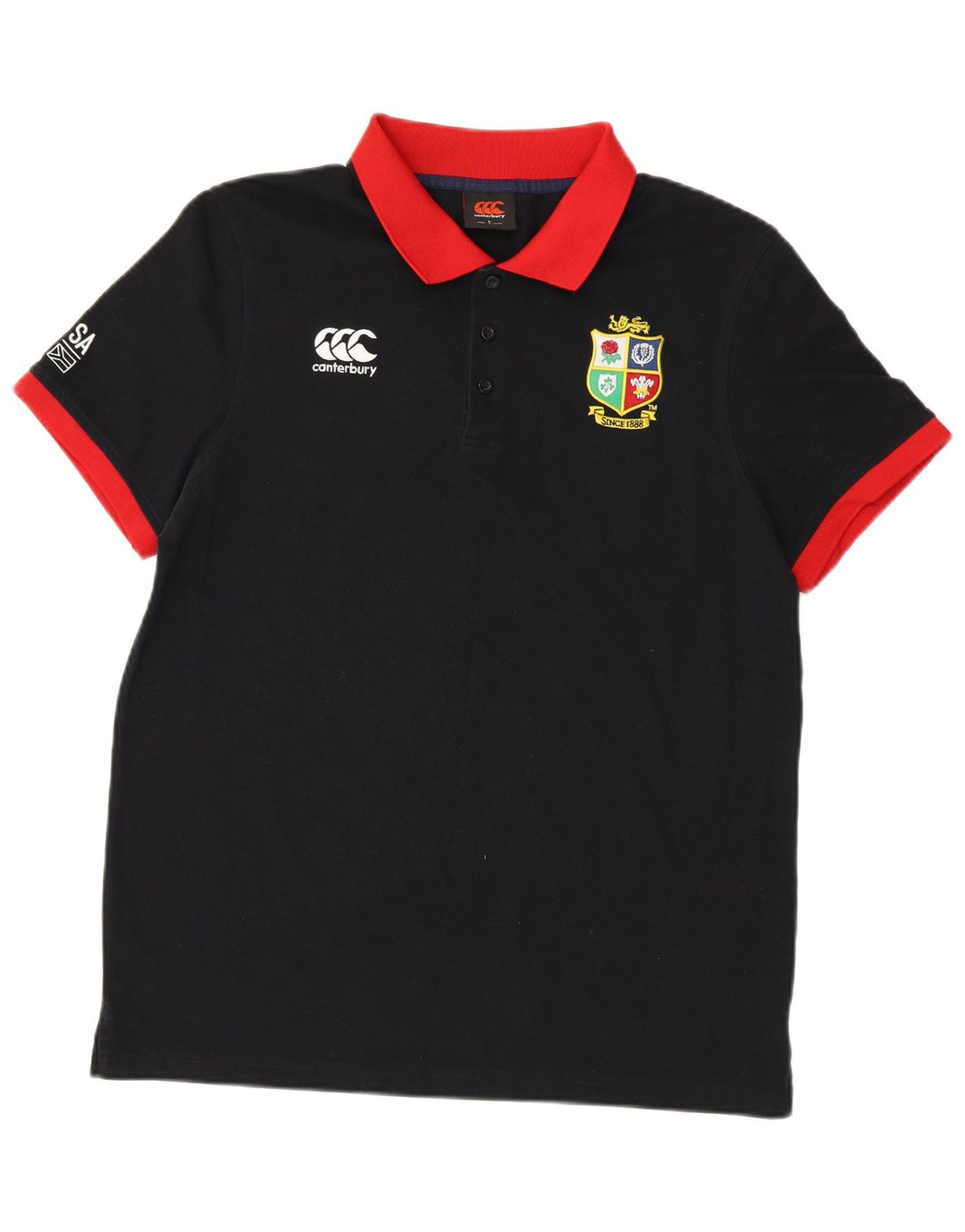 Cămașă polo cu grafică Canterbury pentru bărbați, mare, negru, poliester