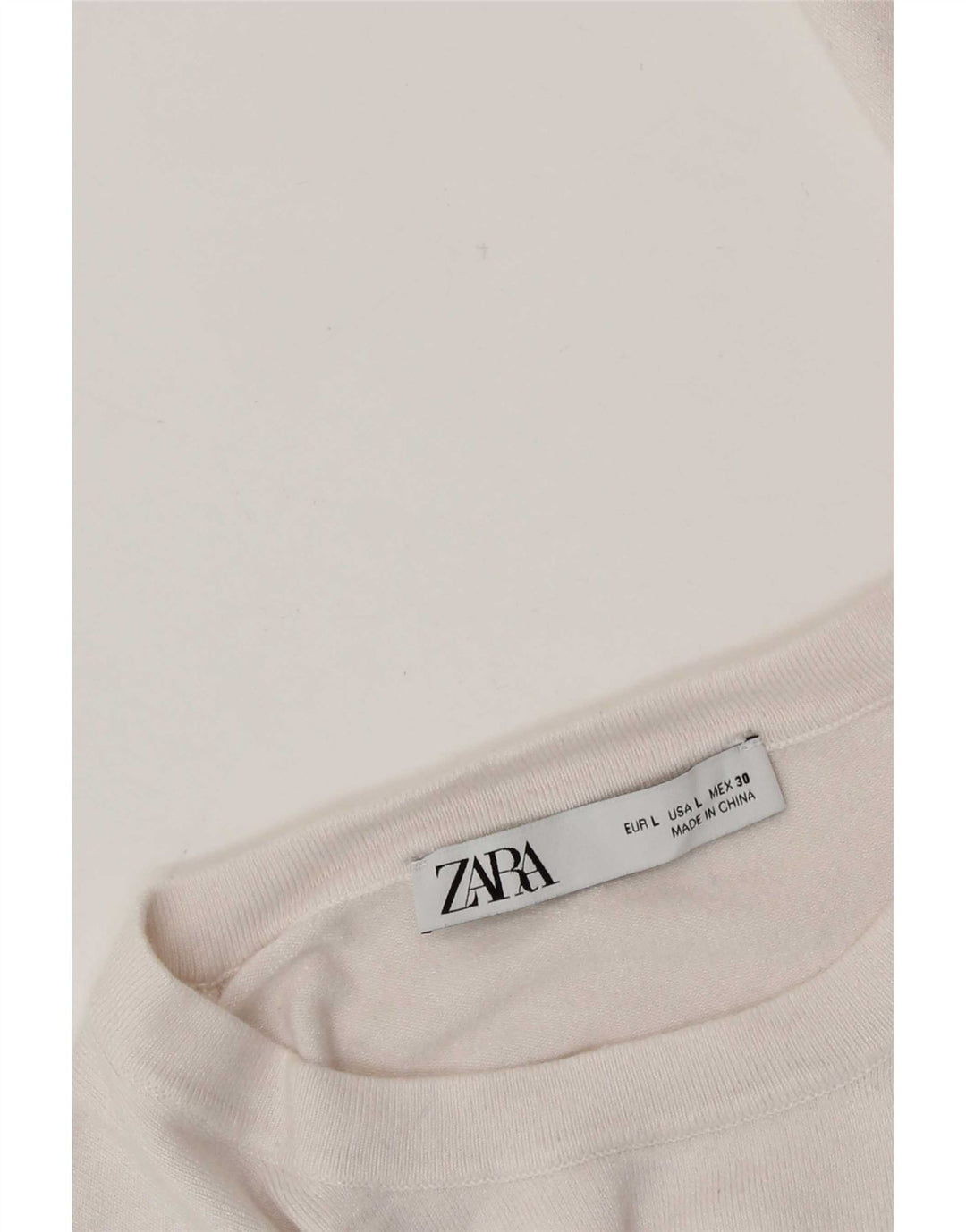 Zara Womens Crew Neck Jumper Sweater UK 14 Large White