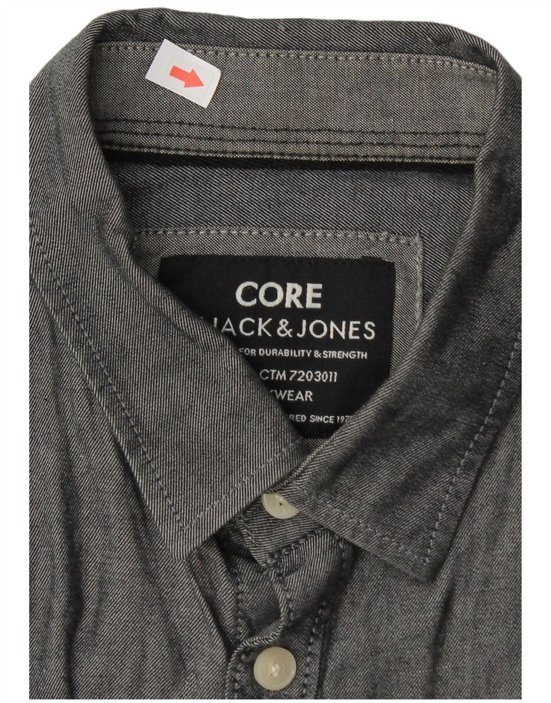 Jack & Jones Mens Shirt Medium Grey Cotton