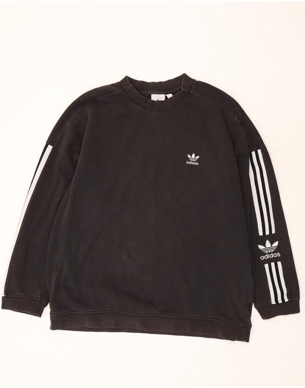 Adidas Mens Graphic Sweatshirt Jumper XL Black Cotton