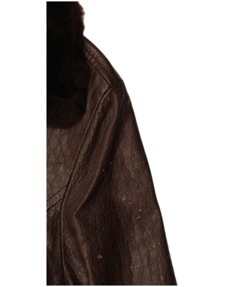 Vintage Womens Leather Jacket IT 42 Medium Brown Leather
