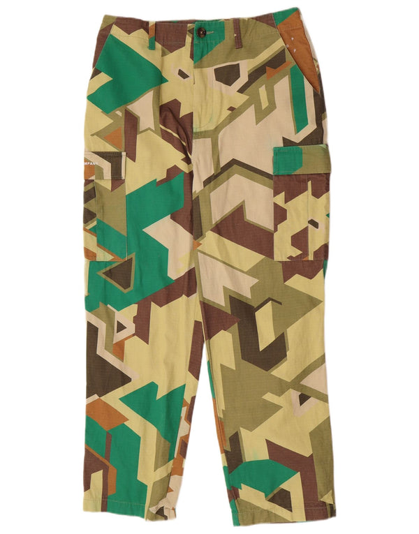 Vintage Mens Cargo Trousers Medium W32 L28 Multicoloured Geometric Cotton