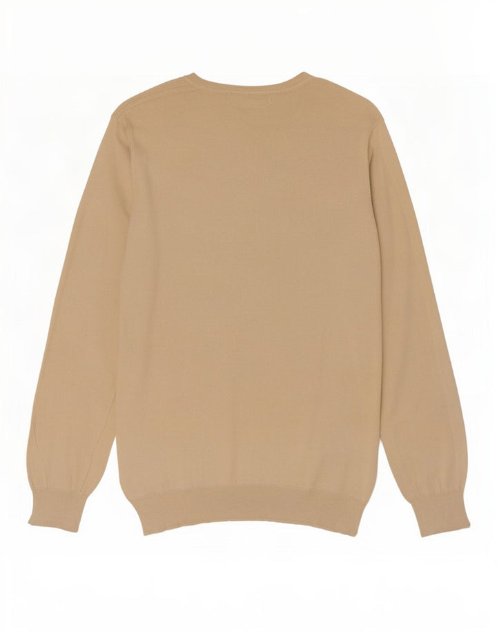 Maglione Zara da uomo con scollo a V grande in cotone beige