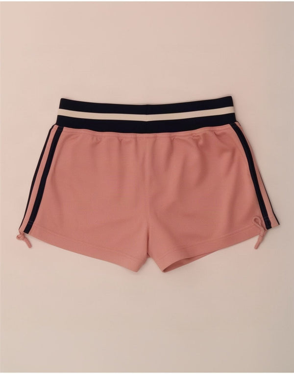 Adidas Womens Sport Shorts UK 12 Medium Pink Colourblock Polyester
