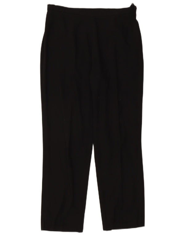 Marks & Spencer Womens Straight Casual Trousers UK 12 Medium W30 L27 Black