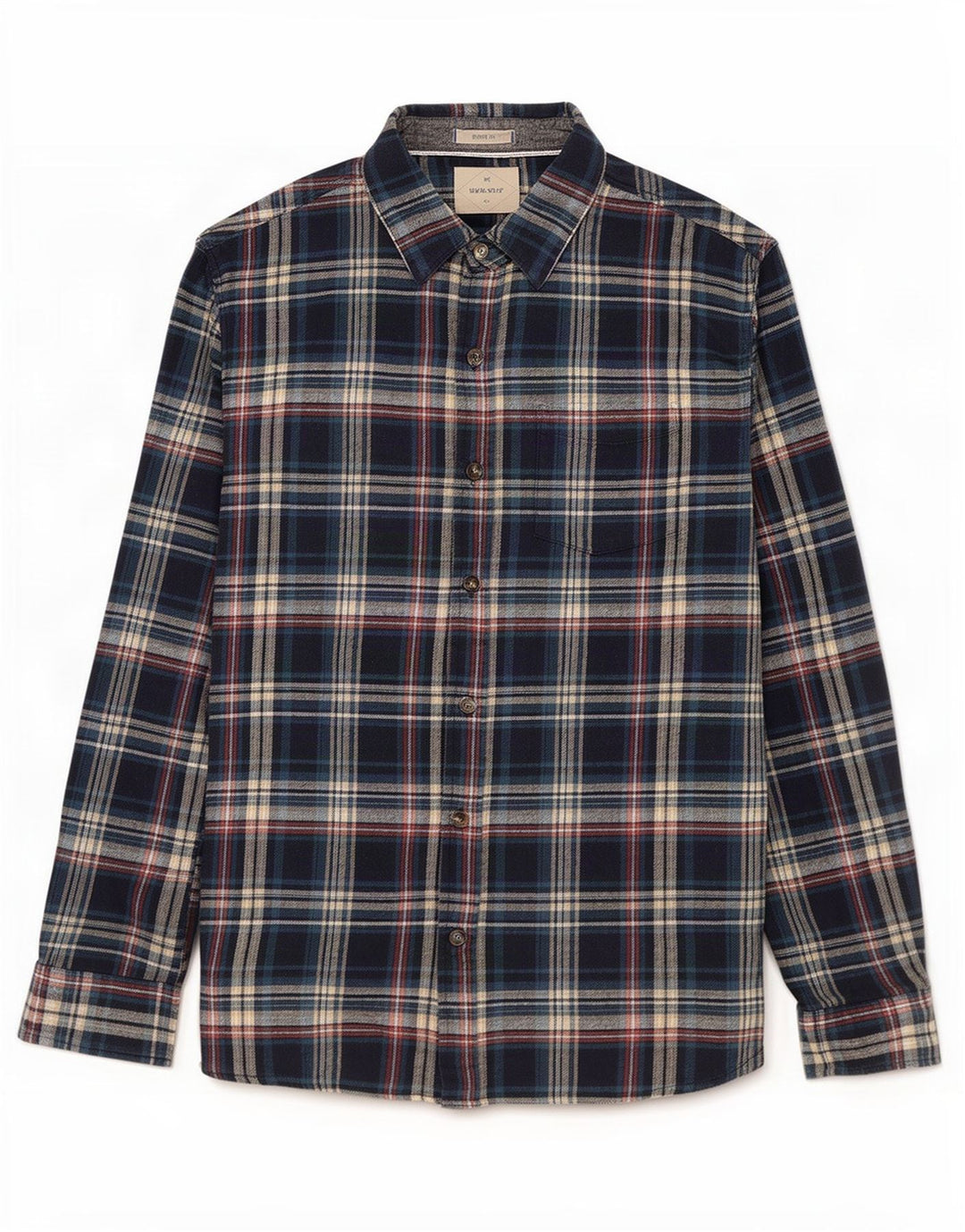 White Stuff Mens Flannel Shirt Medium Blue Check Cotton