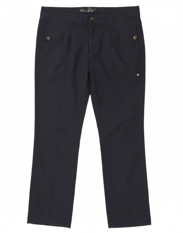 PACO Womens Straight Casual Trousers XL W41 L31 Navy Blue