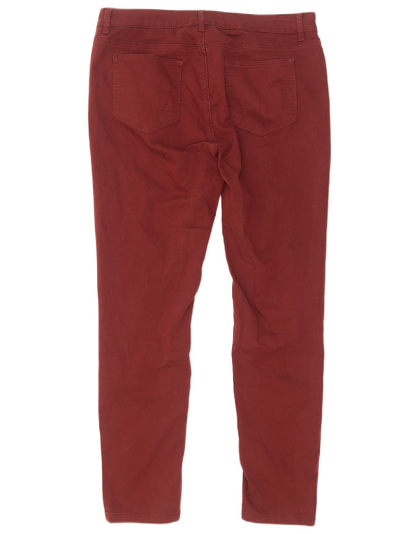 Fat Face Pantalon décontracté slim pour femme UK 14 Large W32 L29 Coton bordeaux