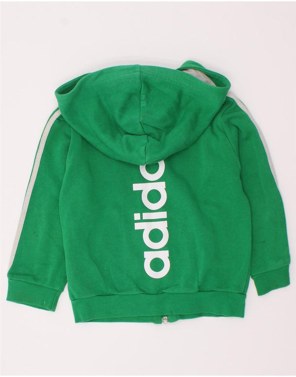 Maglione con cappuccio e zip grafica Adidas da bambino 18-24 mesi in cotone verde