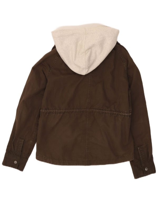 Superdry Chaqueta Bomber Con Capucha Para Mujer UK 44 Algodón Color Block Caqui Mediano