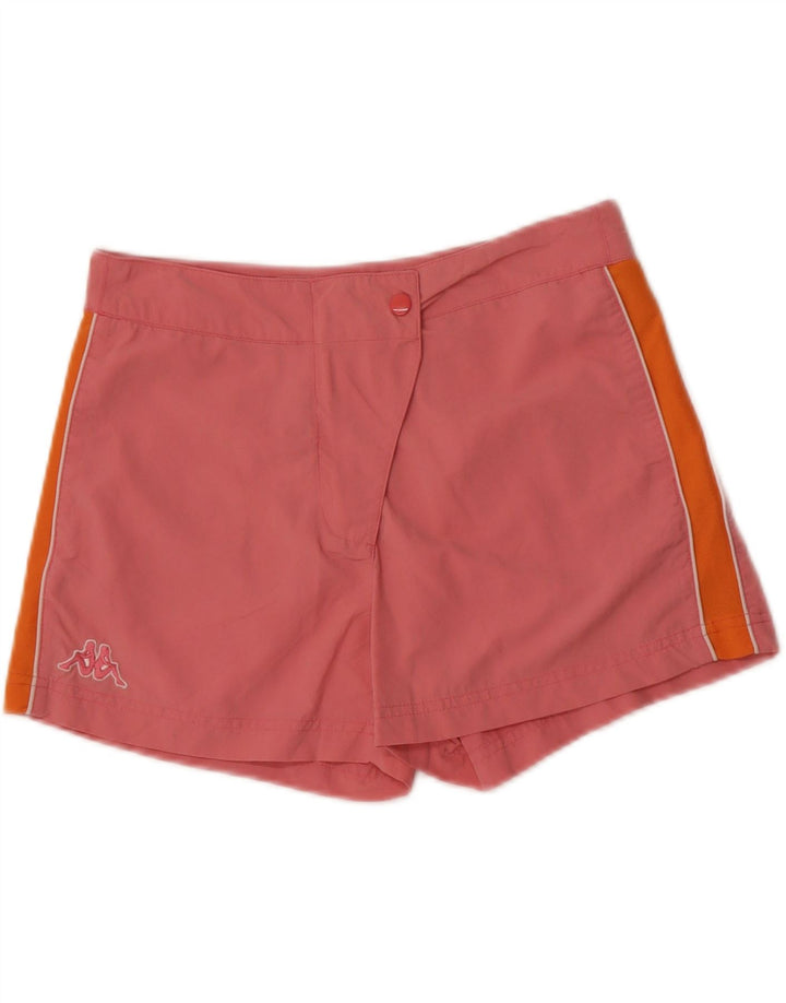 KAPPA Womens Sport Shorts UK 14 Medium  Pink Colourblock Polyamide Vintage Kappa and Second-Hand Kappa from Messina Hembry 
